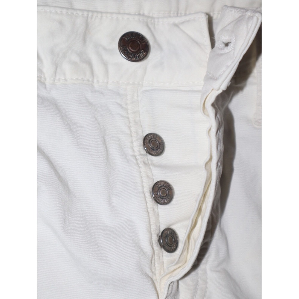 Takeshy Kurosawa Pants Men 34 White 31" TK08 BART Slim Twill Distressed Fray EUC - Picture 9 of 9